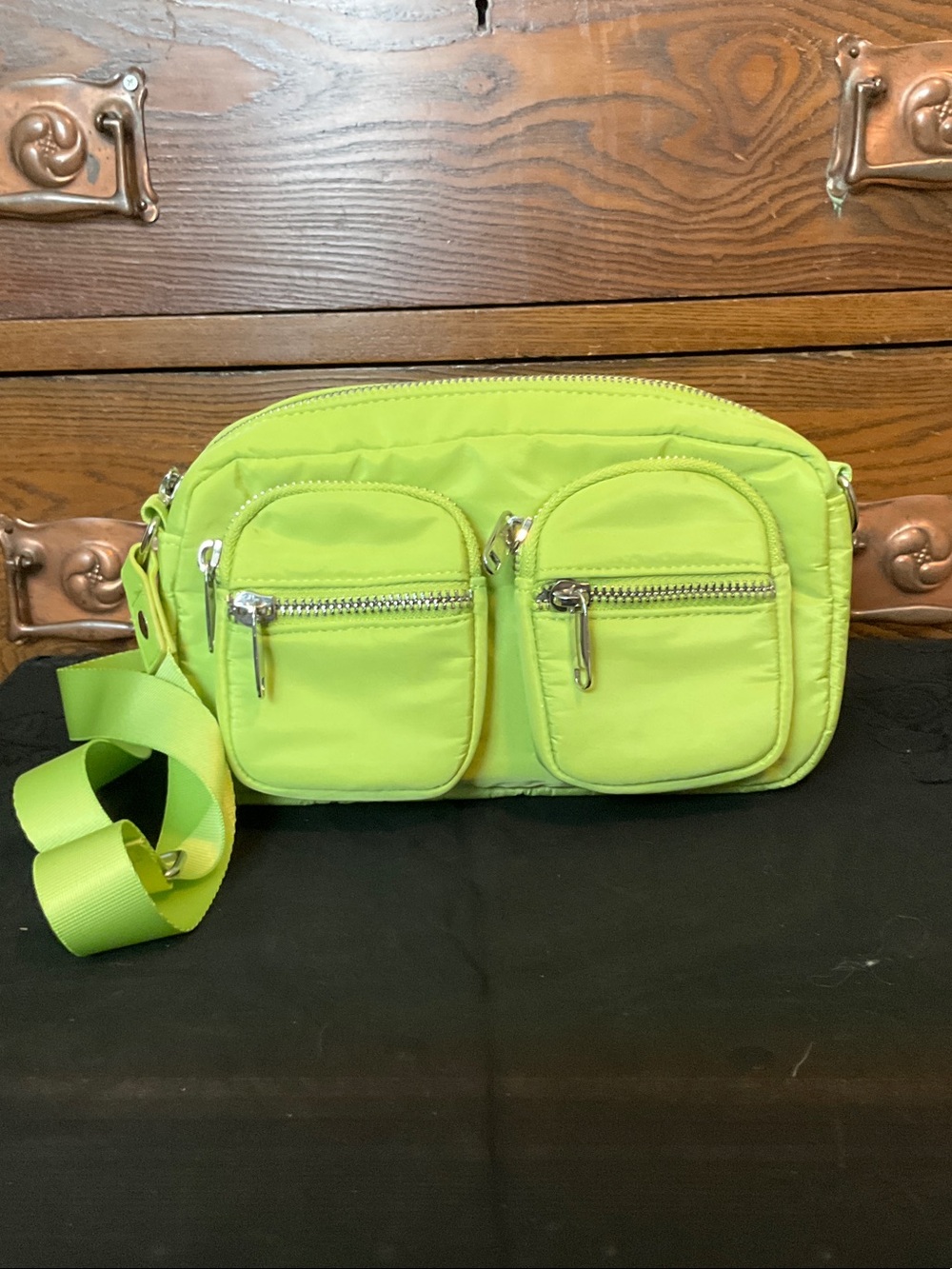wild fable Neon Green Crossbody Bag with Front Pockets
